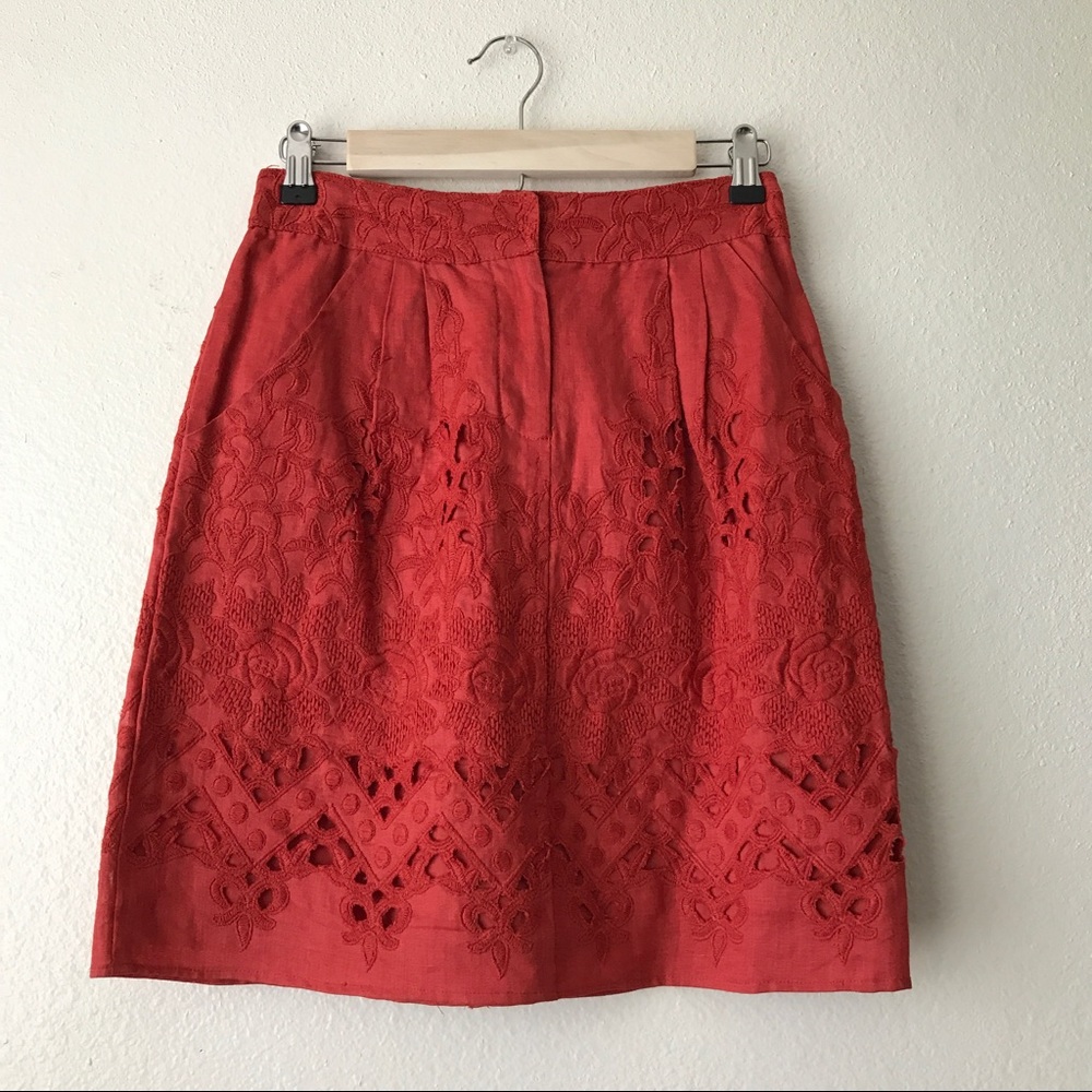 Anthro • Baraschi Embroidered Skirt -00